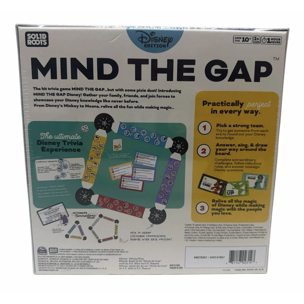 Disney Edition SolidRoots Mind The Gap A Magical Trivia Game for The Generations
